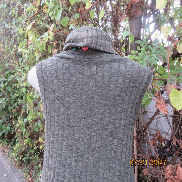 COTTON ON mottled olive green soft polyester stretch knitted long top-cowl neckline. Size 38