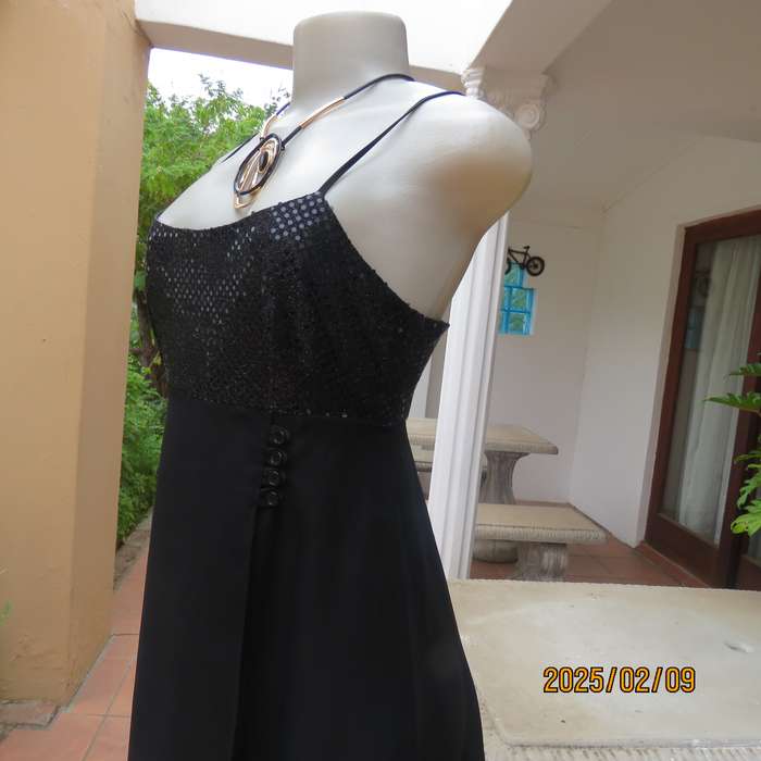 KELSO little black size 34 evening dress. Glamour bust area with straps. 2 Layer fold over bottom.