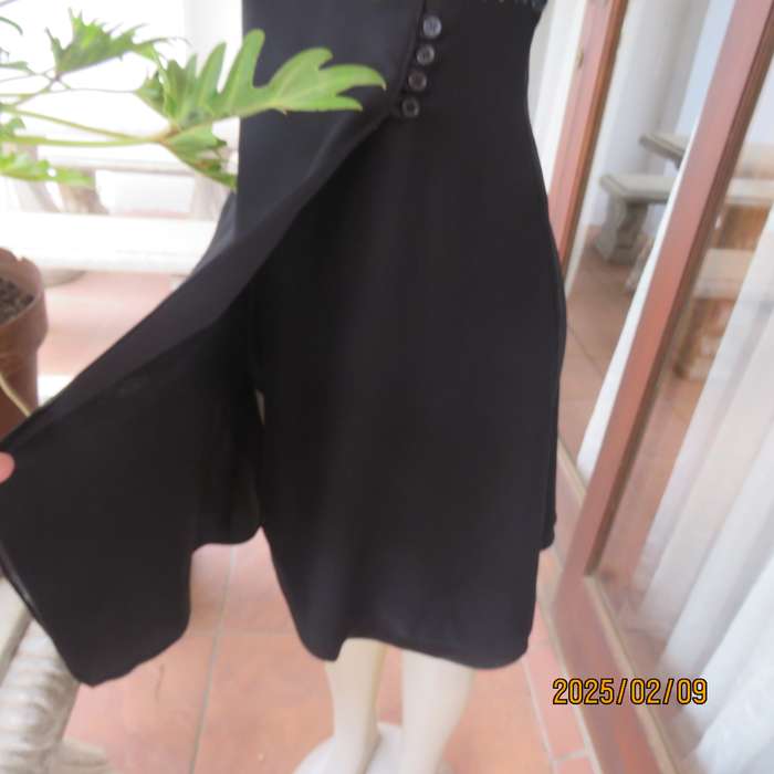 KELSO little black size 34 evening dress. Glamour bust area with straps. 2 Layer fold over bottom.