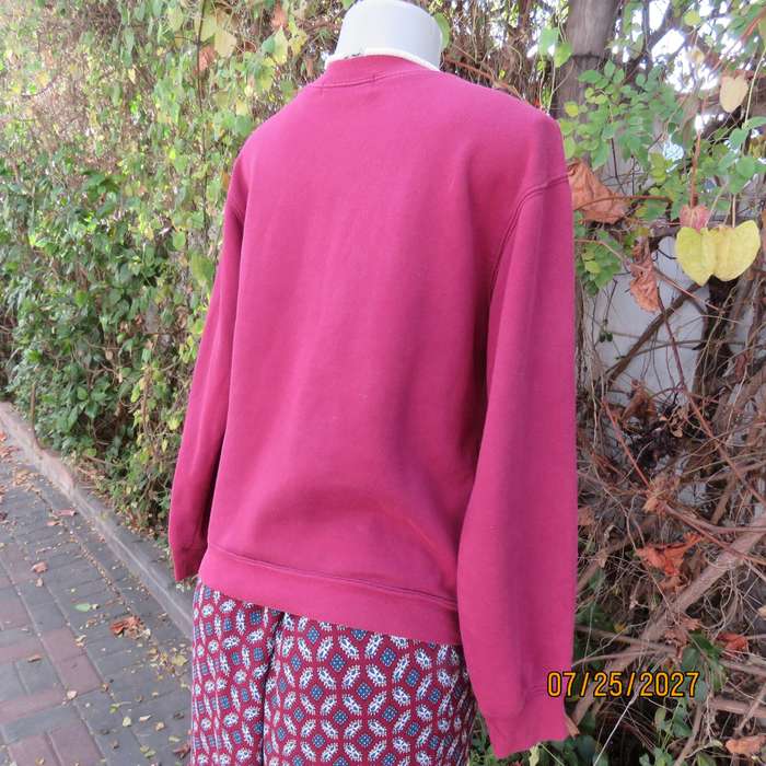 WOUND UP Maroon polycotton sweatshirt with crew neck size 34