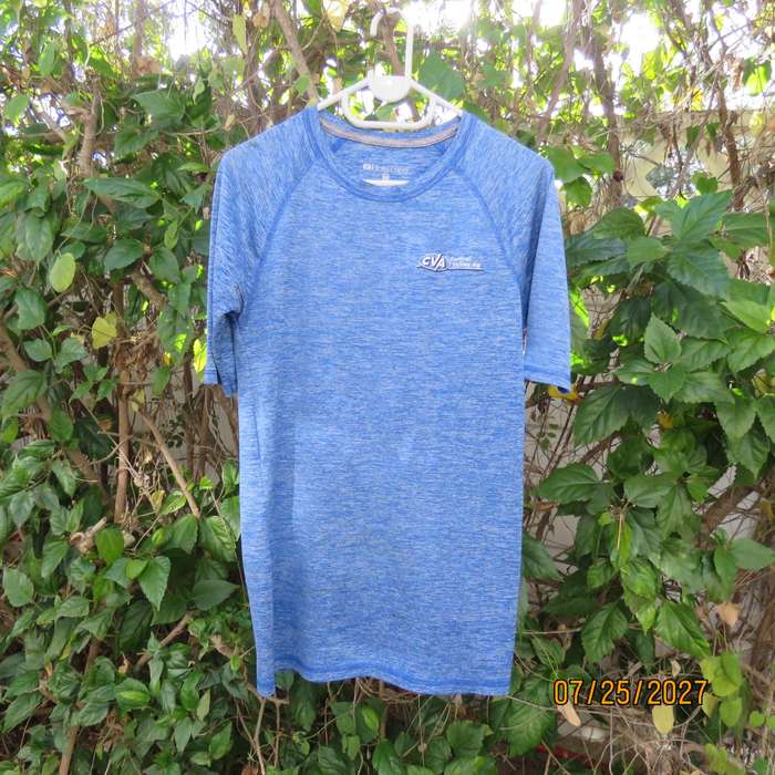 HOLLOWAY mottled blue-white sports top. Dry Excel. 100% polyester. Size 36 -M