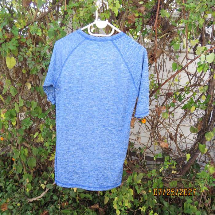 HOLLOWAY mottled blue-white sports top. Dry Excel. 100% polyester. Size 36 -M