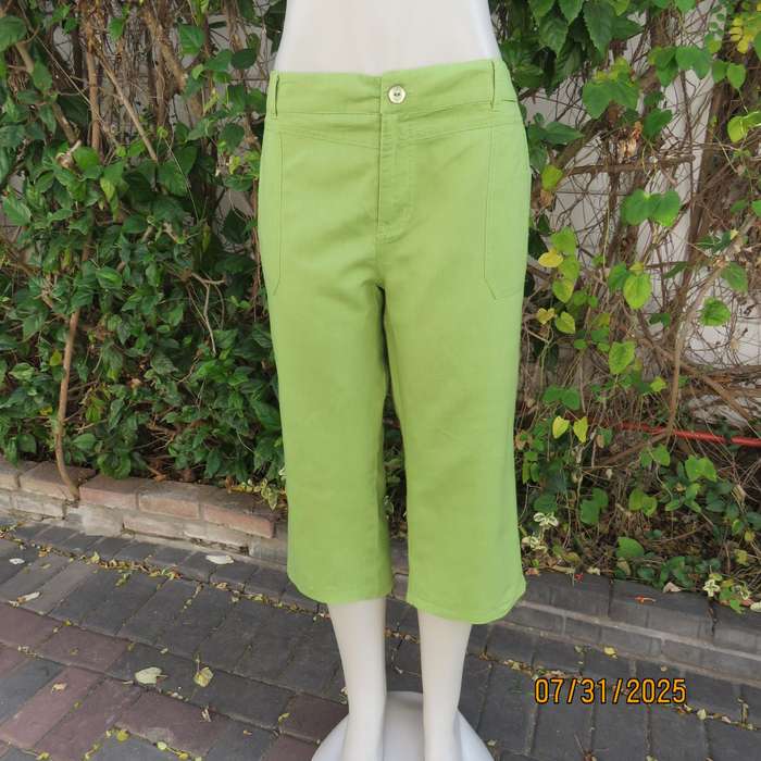 SPIRIT kelly green ramie-cotton blend cropped pants size 42.