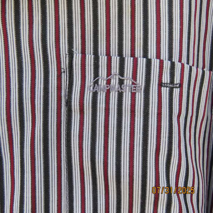 CAMPMASTER short sleeve vertical striped men's shirt size XXL