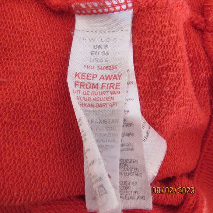 NEW LOOK crimson red hooded top with drawstring. Size 36. Warm inner.
