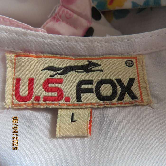 U.S.FOX long white-black polkadot top or short dress. Sheer polyester-lined. Size 37