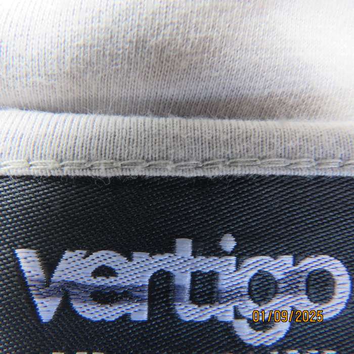 VERTIGO cool silver grey cotton dress. Thin adjustable straps. Sheer bottom frills.Size 32.As new.