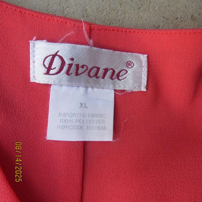 DIVANE crimson 2 layer sleeveless embellished top size 42. Sheer polyester.