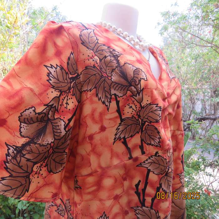 Owner made 2 pc skirt-top outfit in burnt orange and brown. Size 44.