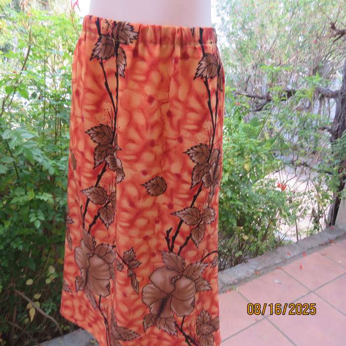 Owner made 2 pc skirt-top outfit in burnt orange and brown. Size 44.