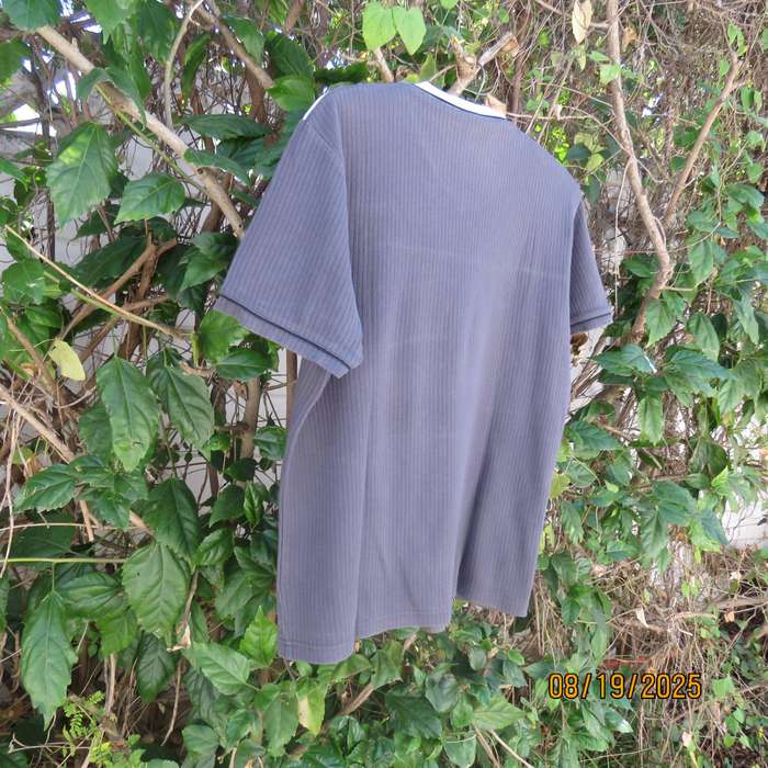 TRUWORTHS Man anchor grey short sleeve T shirt. Silvergrey yoke. Size medium.