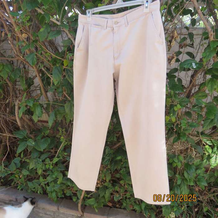 WOOLWORTHS pure cotton chino pants in beige size 36. Pockets sides and back.