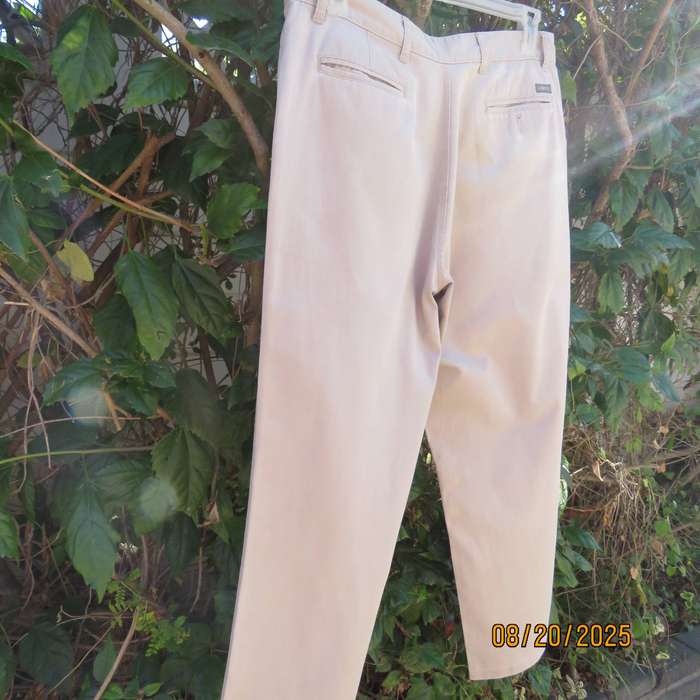 WOOLWORTHS pure cotton chino pants in beige size 36. Pockets sides and back.