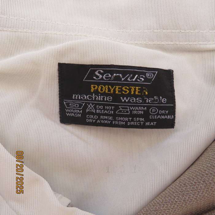 SERVUS beige-white fine check stretch polyester men's pants size 40.