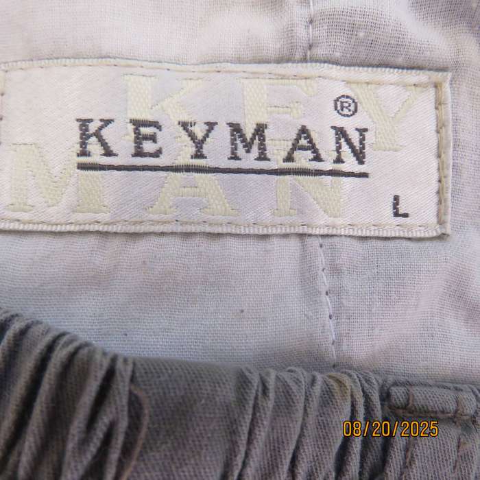 KEYMAN casual grey cotton shorts with drawstring. Size 34.