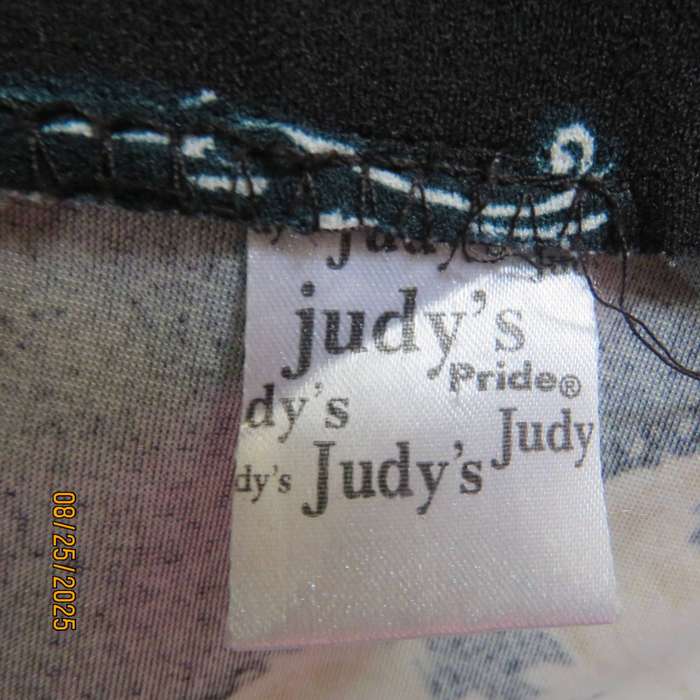 JUDY'S Pride baroque printed bodycon stretch polyester skirt in black-mustard-white. Size 42