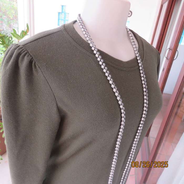 INWEAR slip over seaweed green woven stretch polyester top-dress. Size 34