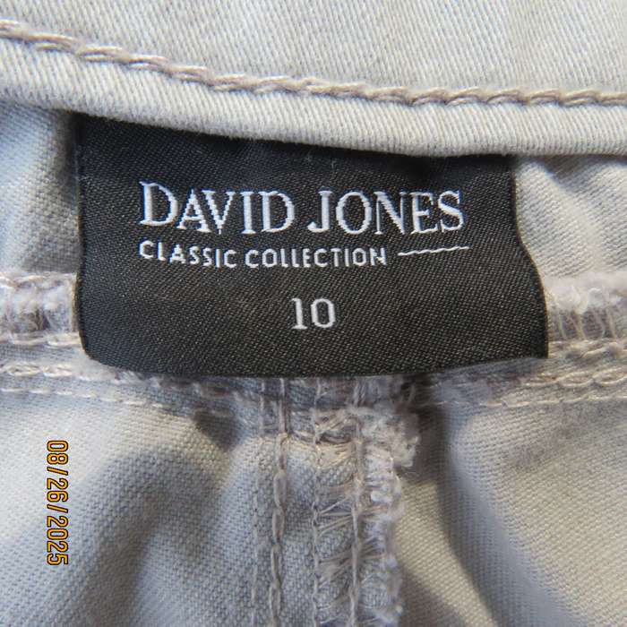 DAVID Jones silver grey skinny pants size 34. Elasticated waist. Short side zip