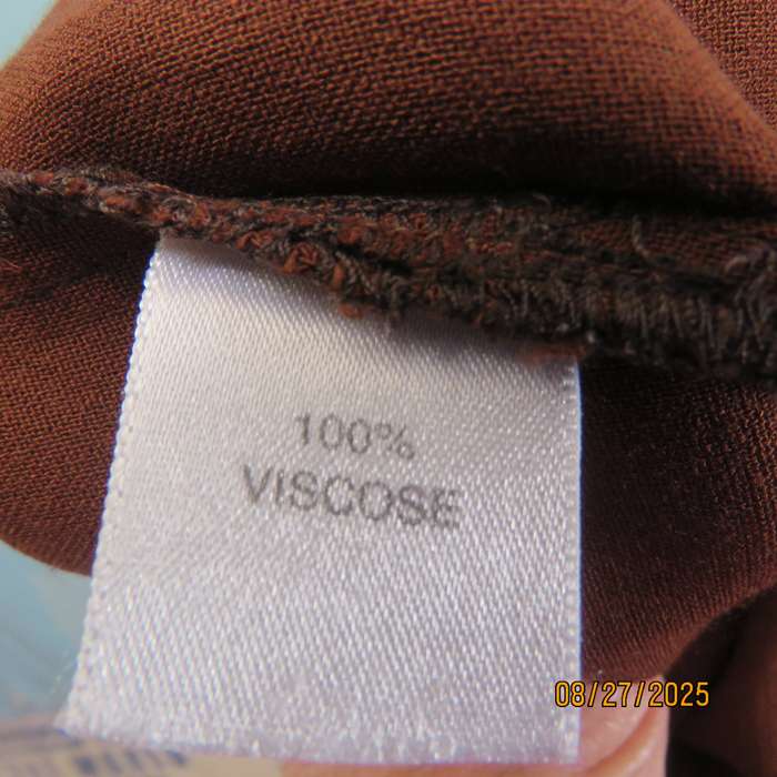 FOSHINI golden brown maxi viscose skirt with 6 button closure at side. Size 38
