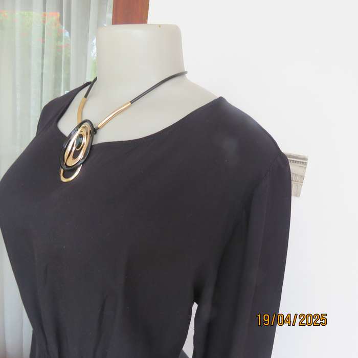 RAGE black long sleeve slip over 100% viscose dress. Size 38