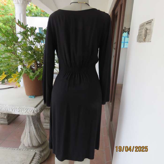RAGE black long sleeve slip over 100% viscose dress. Size 38
