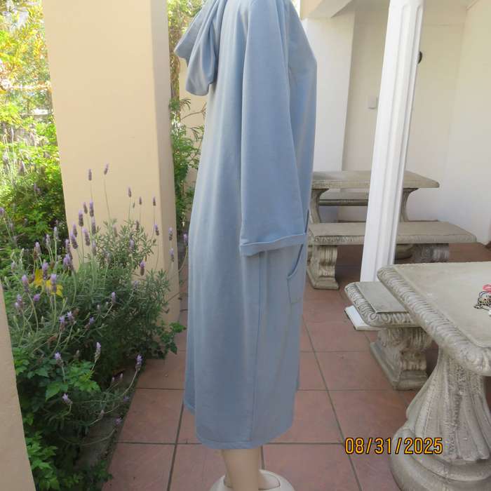 HEY BETTY light blue hooded long top-dress in polycotton size 42.