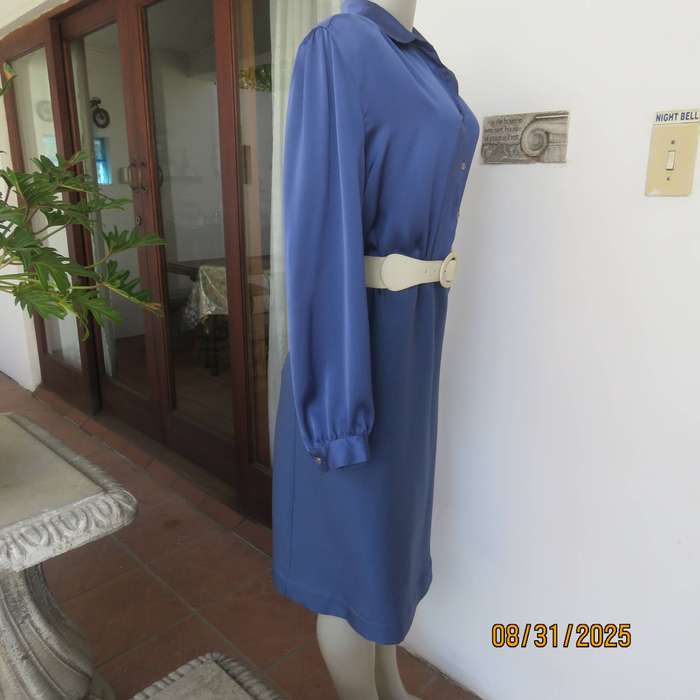 RETUS 2 pc dress and jacket outfit in glaucous blue. Button down jacket. Size 42