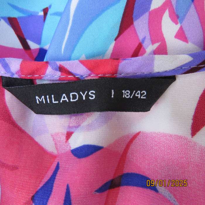 MILADY"S cool colourful slip over sleeveless top size 42. Front overlay.