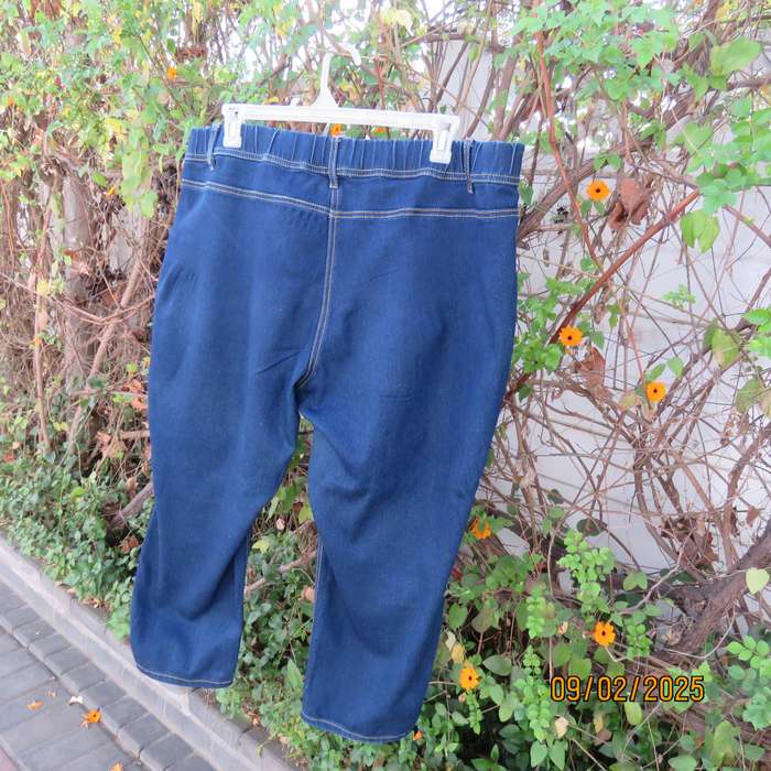 DONNA CLAIRE stretch blue slip on denim jeans in size 46