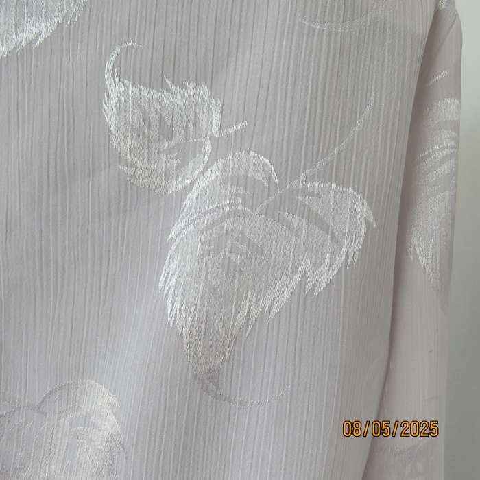 WOOLWORTHS white crinkled leaf embossed long sleeve top in size 38.