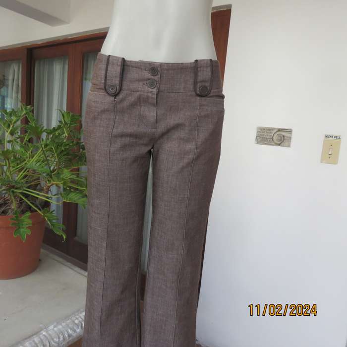 TRUWORTHS fashion pants in polycotton stretch mottled brown-beige fabric.Size 36. Very good cond.