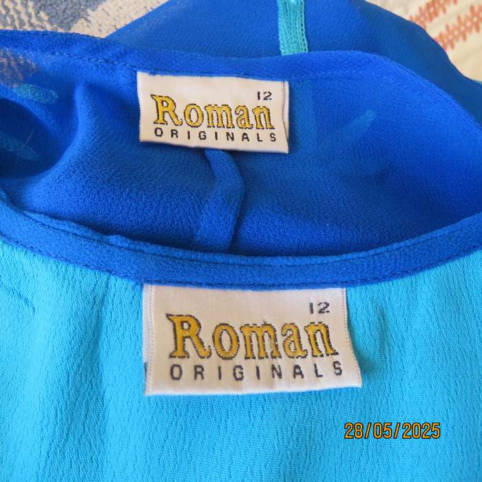 ROMAN original saphire blue 2pc dress-coat ensemble for special occasion. Size 36