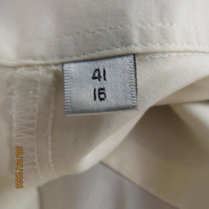 GEORGIO rich cream men's long sleeve shirt size Large. Neck 41-16. Free matching tie