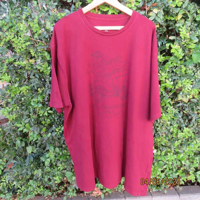 JEEP SPIRIT maroon short sleeve T shirt size 3XL in 100% cotton. As new.