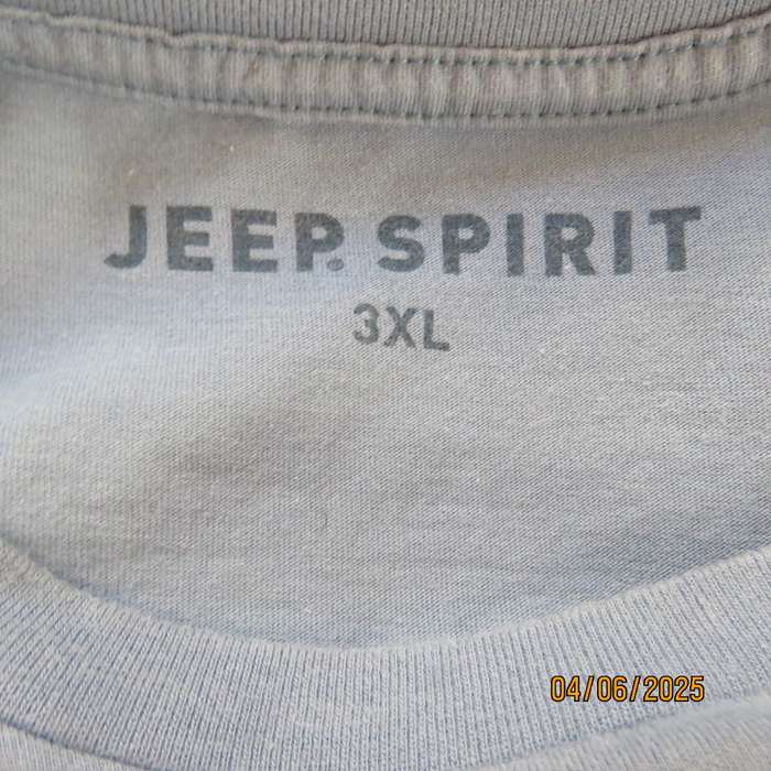 JEEP SPIRIT steel blue cotton short sleeve T shirt size XL. As new