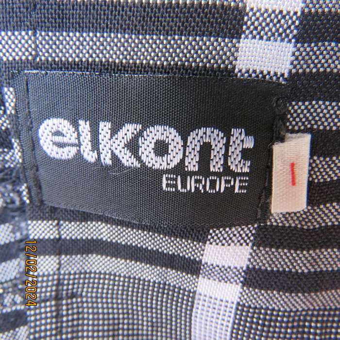 ELKONT Europe Vintage Long Sleeve Black-White Check Viscose Top-Jacket Size 36