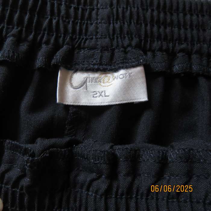GINA at WORK dark navy pants size 44 in poly-viscose. Elastic waist