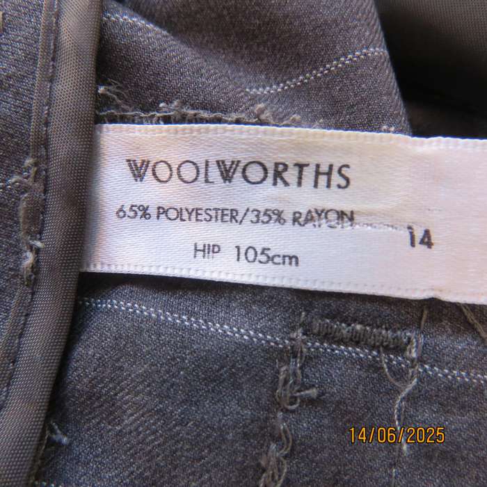 WOOLWORTHS Perfect size 38 elegant dress anchor grey pants-thin light stripes.