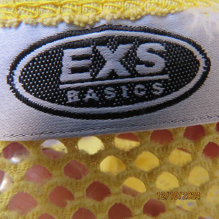 EXS yellow sleeveless mesh slip over top Size 32. Polyester with stretch. As new condition.