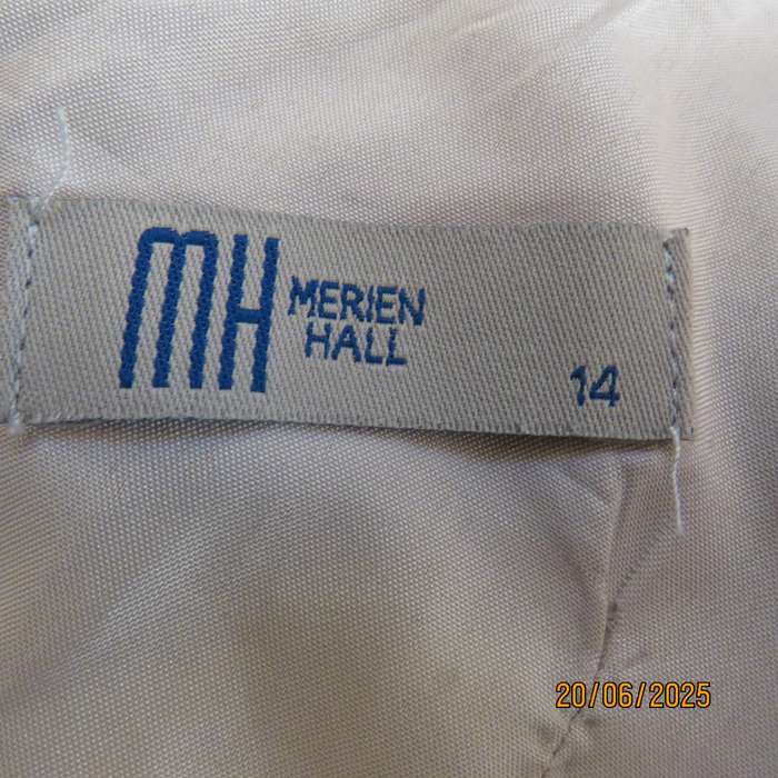 MERIEN HALL natural 100% ramie with black embroidery size 38 dress. As new
