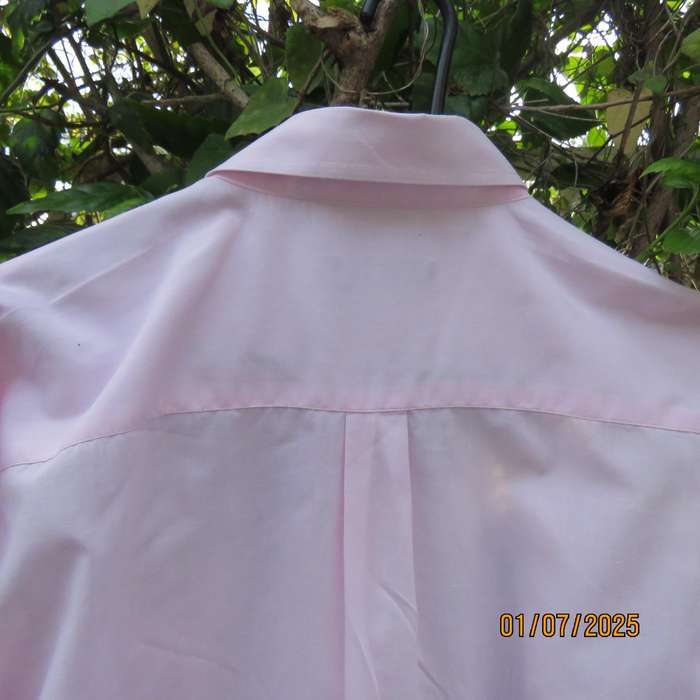 JETENEC men's long sleeve blush pink polycotton shirt size XXL. Free matching tie