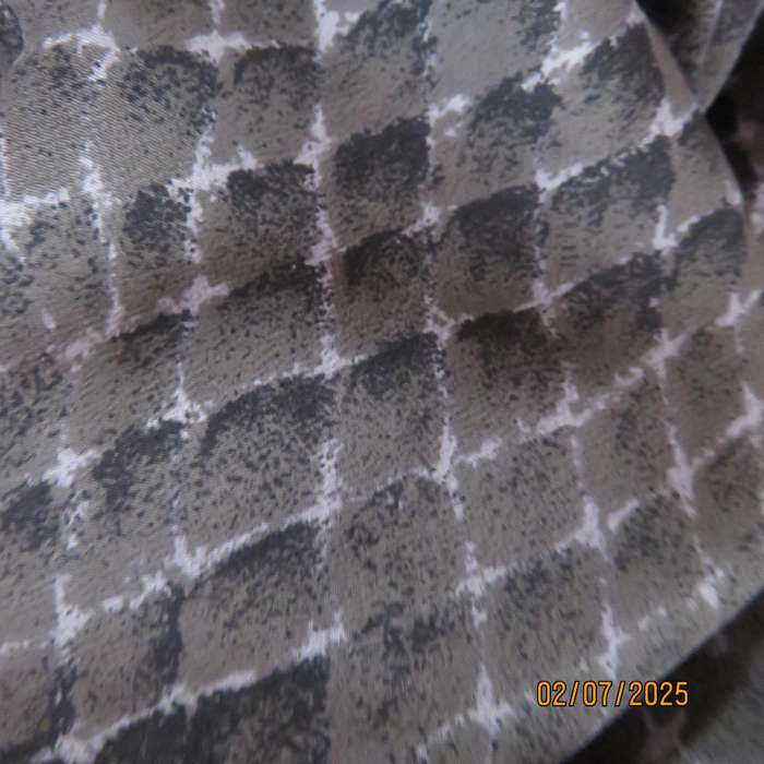 XTREME diamond print rayon-polyester long skirt in greys and pale blue. Size 36-38