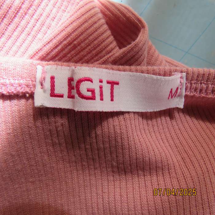 LEGIT ribbed polyester stretch ballerina pink bodycon dress size 34.