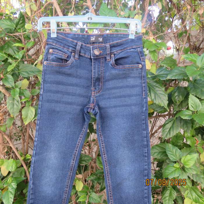 MRP blue denim boys skinny jeans for 7 to 8 year old. As new