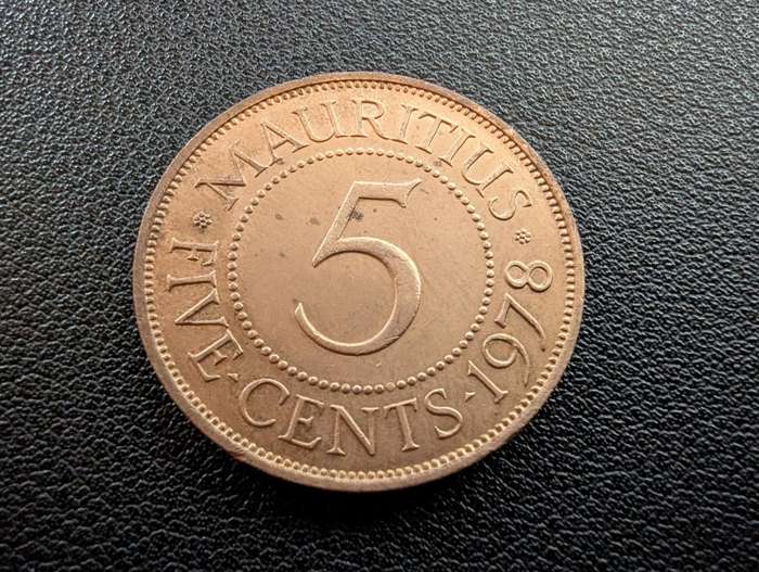 1978 Mauritius 5 Cents - Elizabeth II 1st portrait
