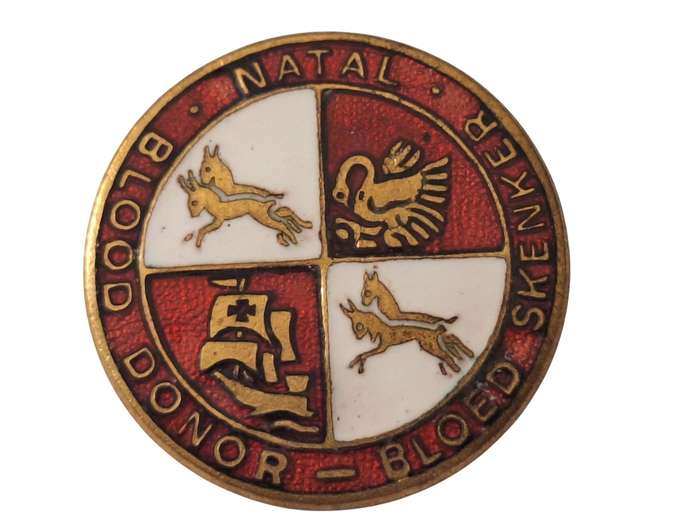 Vintage Enamelled Natal Blood donor badge