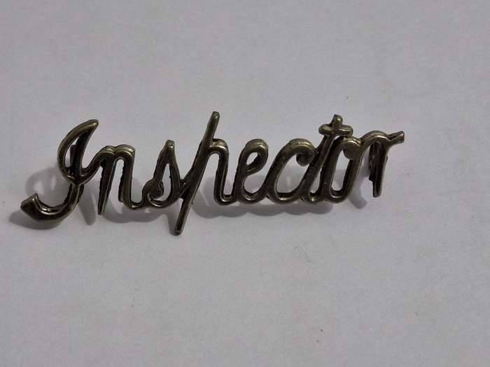 Vintage Railway Inspector badge