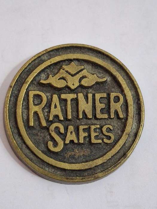Antique Ratner safes brass sign/plaque