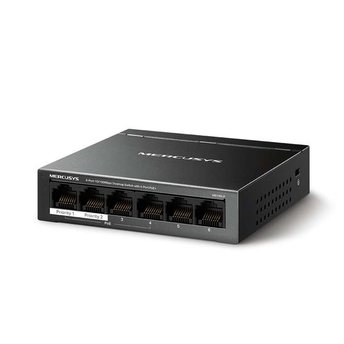 Mercusys MS106LP 6-Port 10/100Mbps Desktop Switch with 4-Port PoE+