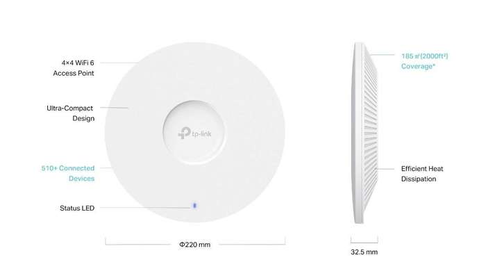 TP-Link AX6000 Indoor WiFi 6 Ceiling Mount Access Point | TP-EAP683UR